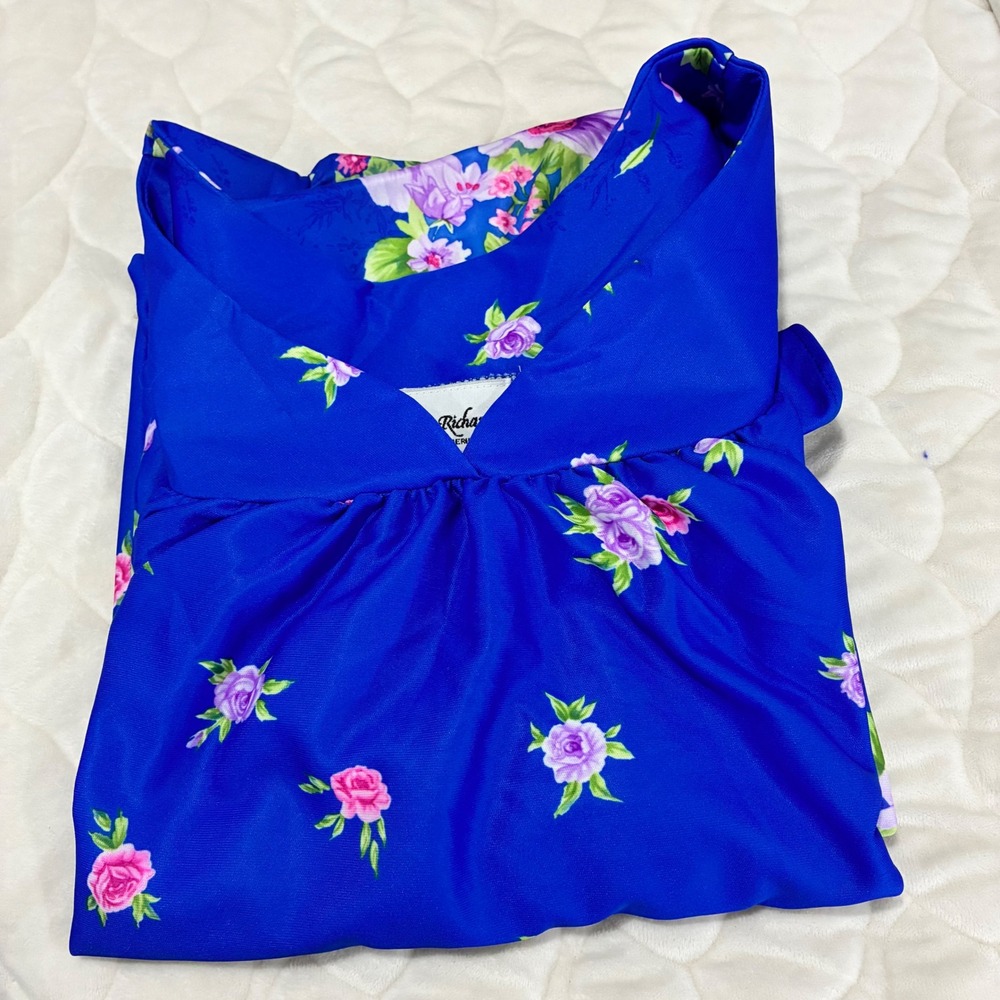 Anthony Richards Floral House‎ Dress Short Sleeve Lightweight MuMu Cozy Large